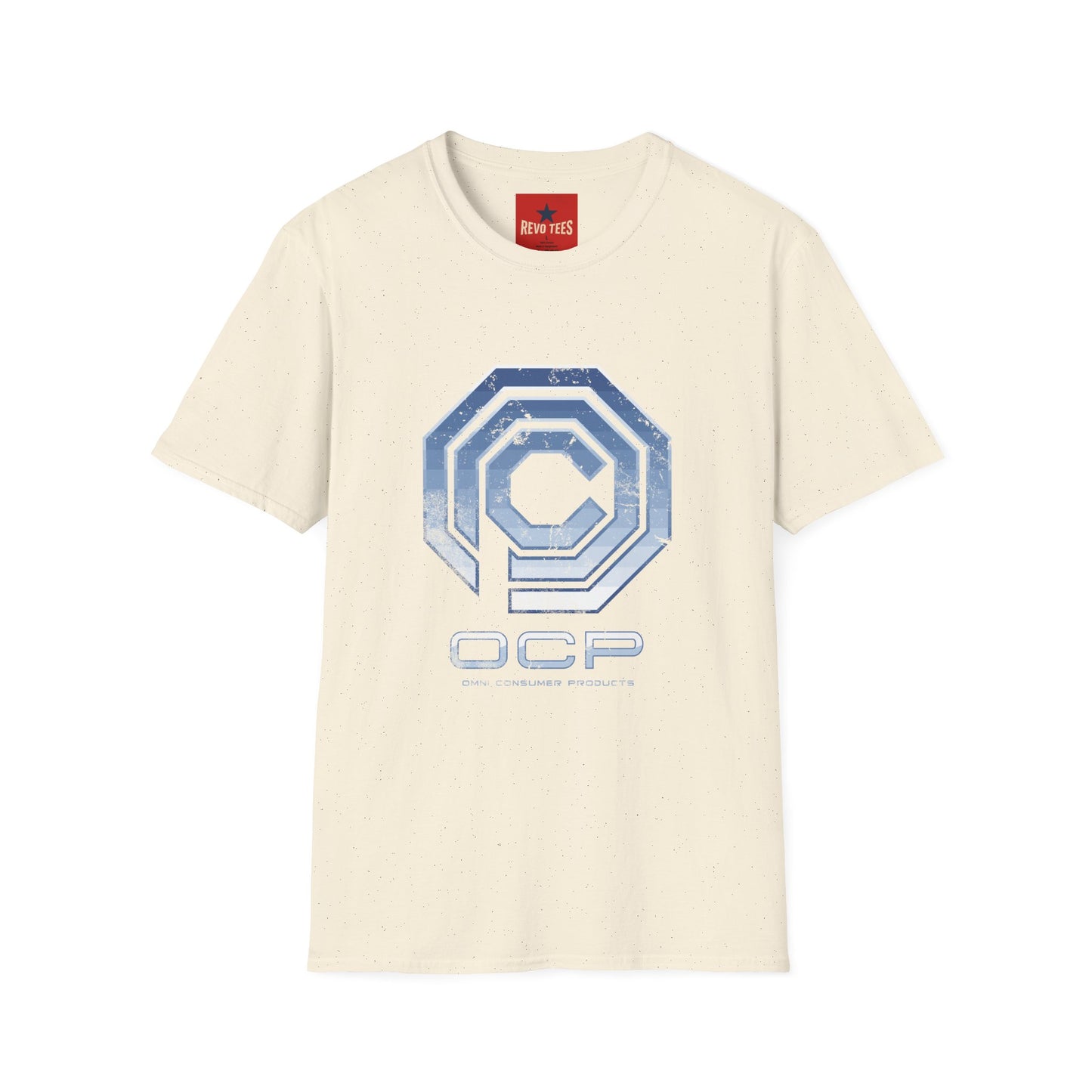 OCP Logo T‑Shirt — Retro Distressed Cyberpunk Company Tee