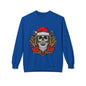 Skull Santa — Edgy Christmas Skull with Santa Hat and Gifts Crewneck Sweatshirt
