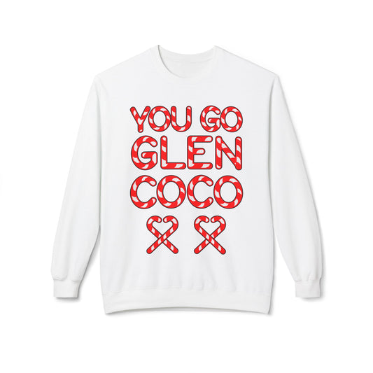 "You Go Glen Coco" Candy Cane Holiday Graphic Sweatshirt