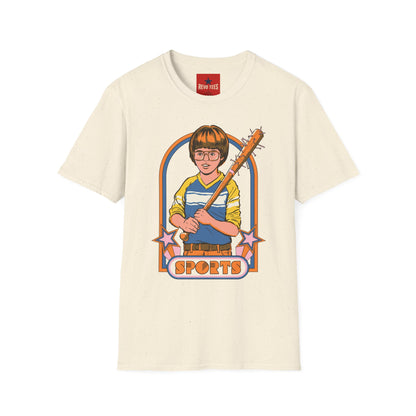 Retro Kid Sports T‑Shirt — Vintage Baseball Bat Graphic Tee
