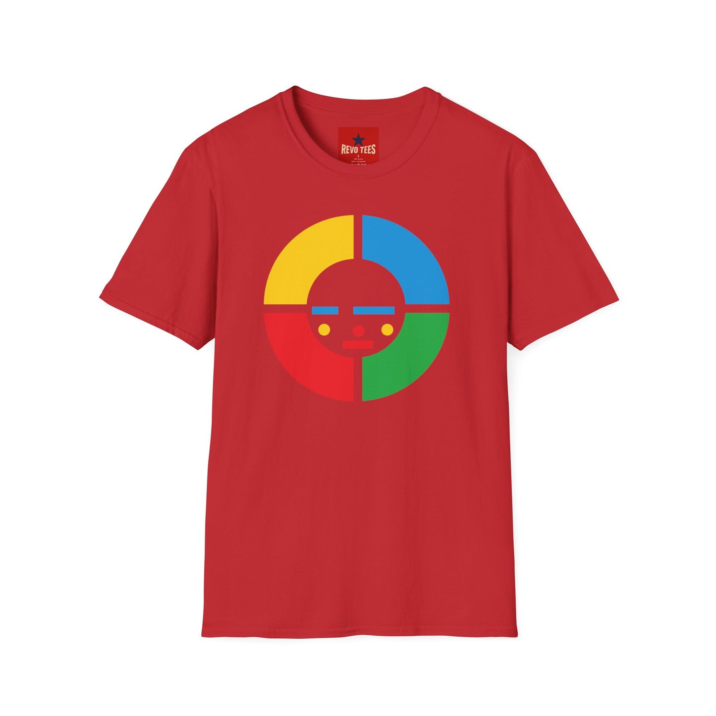 Colorwheel Face T-Shirt — Retro Geometric Graphic Tee