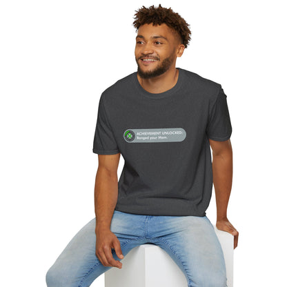 T-Shirt — "Achievement Unlocked: Banged Your Mom" Gamer Humor Tee