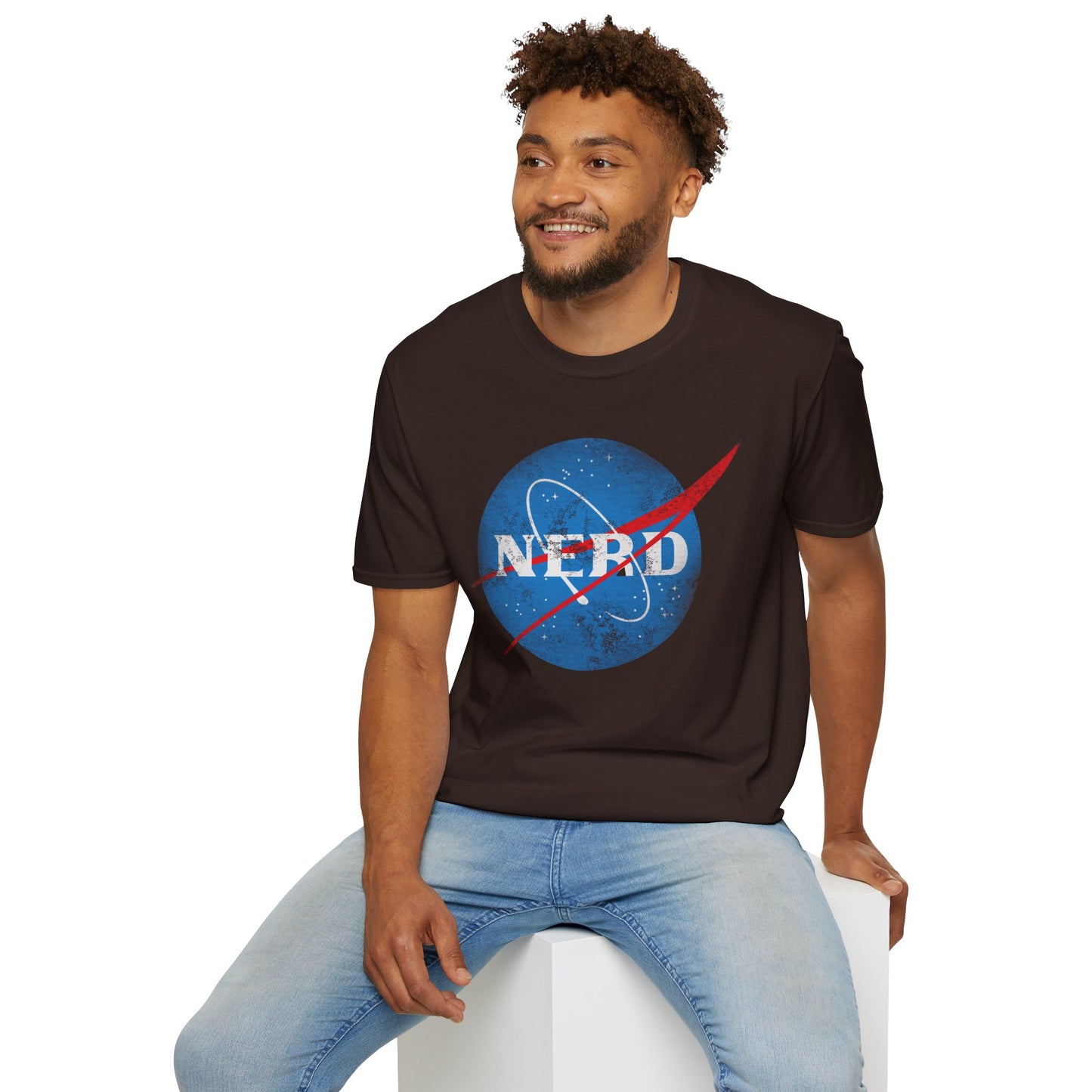 Nerd Space Logo T‑Shirt — Retro NASA-Inspired Graphic Tee