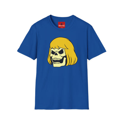 Skull with Blonde Bob T-Shirt — Retro Horror Cartoon Tee