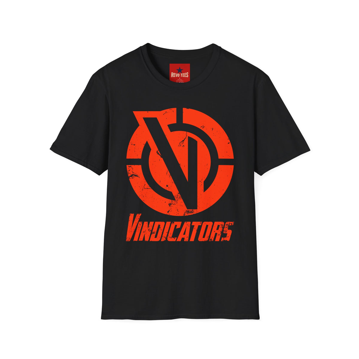 Revotees Vindicators Logo Distressed Retro Graphic T-Shirt - alternate view 3