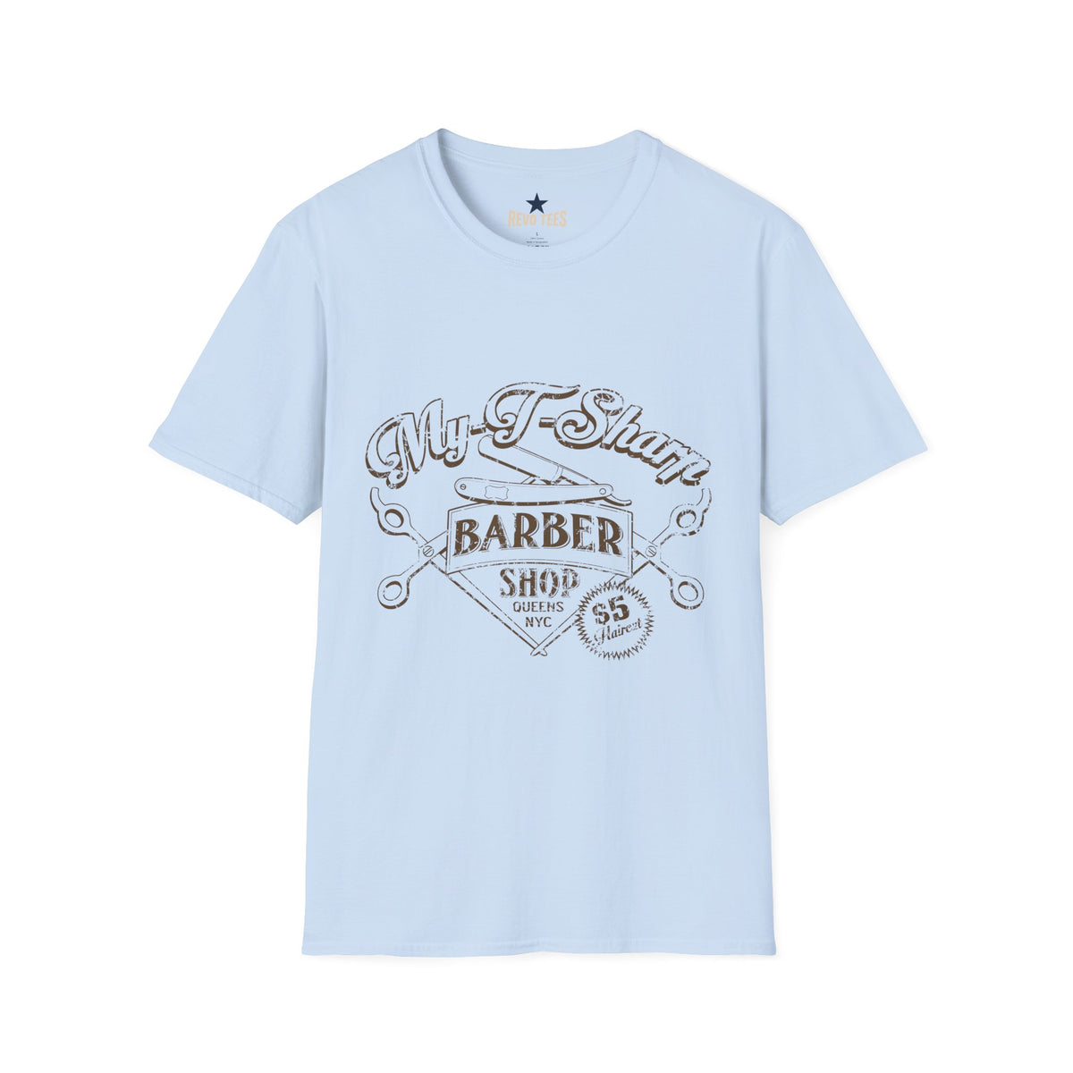 Revotees Barber Shop Graphic My Barber Shop Vintage Logo T-Shirt - alternate view 7