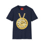 Gold Pocket Watch Necklace T-Shirt — Vintage Clock Graphic Tee