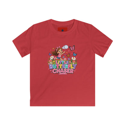 Kids Tee — "Little Butterfly Chaser" Cute Girl Butterfly Catcher Shirt