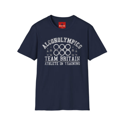 Alcoholympics Team Britain T-Shirt — Funny Drinking Crew Tee