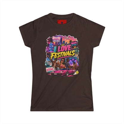 Festivals Collection: I LOVE FESTIVALS - Miami Style design round crew neck for Women