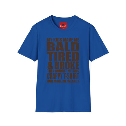Bald, Tired & Broke T-Shirt — Funny Mom/Dad Parenting Tee
