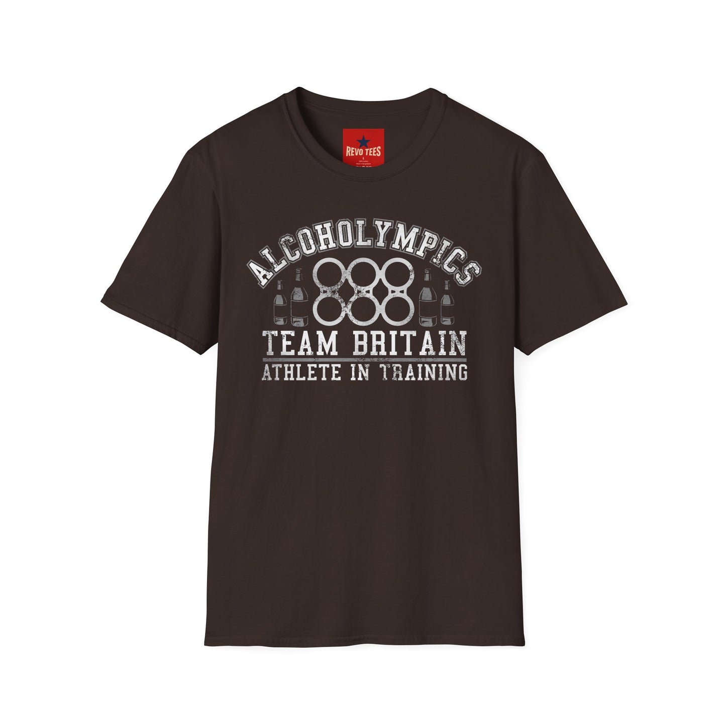 Alcoholympics Team Britain T-Shirt — Funny Drinking Crew Tee