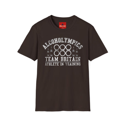 Alcoholympics Team Britain T-Shirt — Funny Drinking Crew Tee