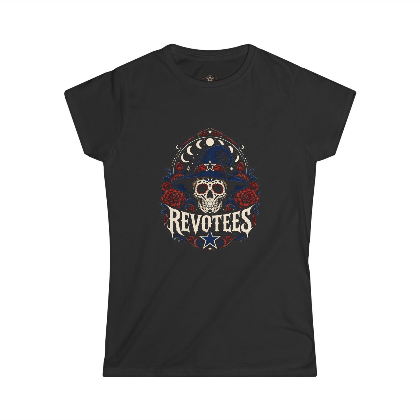 Revotees Skull Tee — Women's Gothic Americana Graphic T‑Shirt