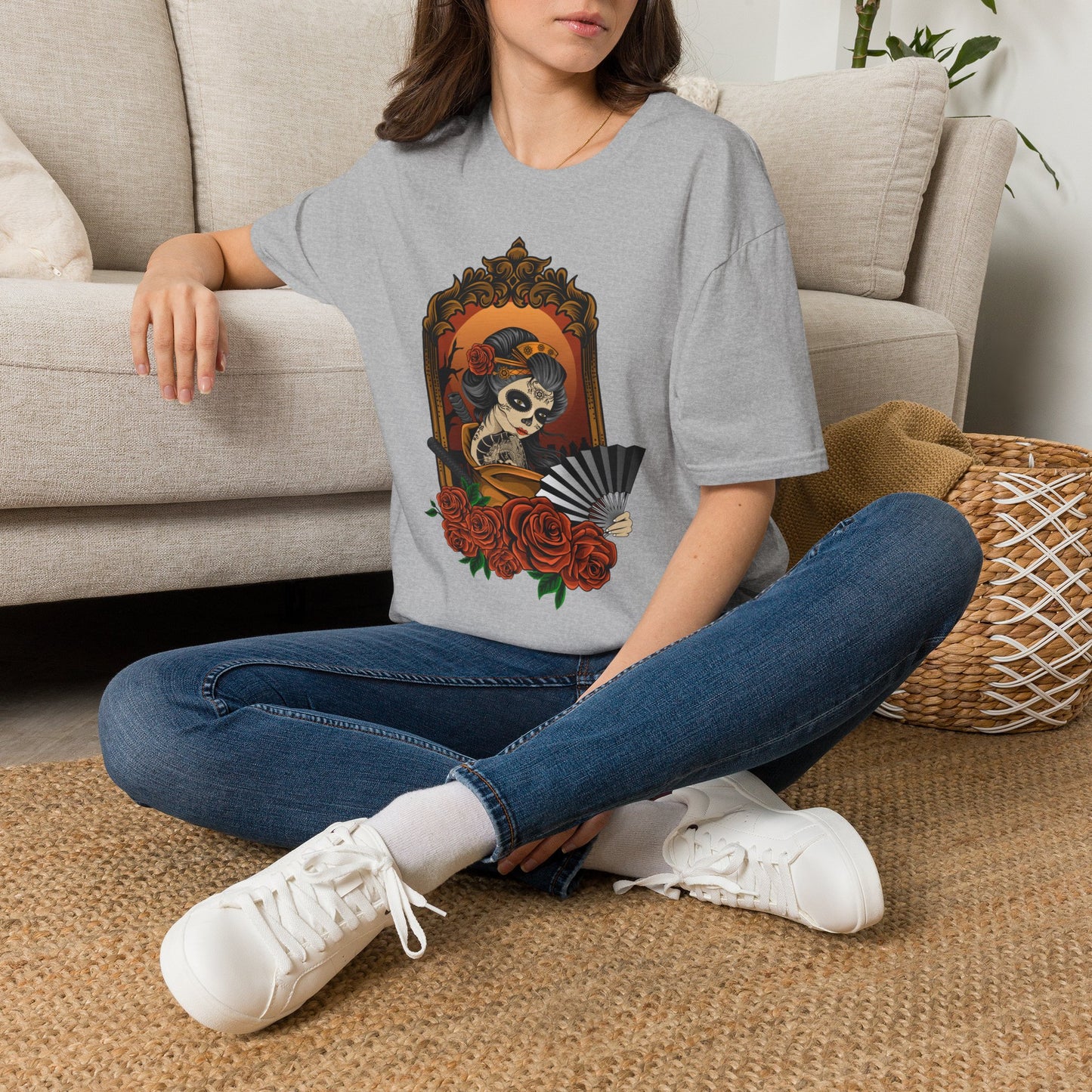 Day of the Dead Sugar Skull Tee — Vintage Floral Calavera T-Shirt
