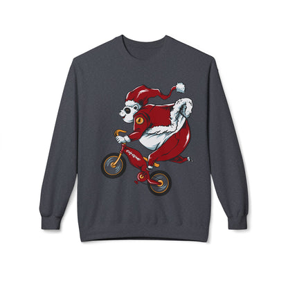 Santa Bear BMX Sweatshirt — Funny Christmas Cycling Holiday Crewneck