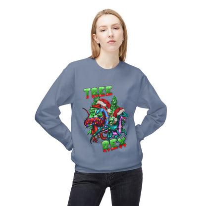 Tree Rex Christmas — Festive Dinosaur Holiday CrewneckSweatshirt