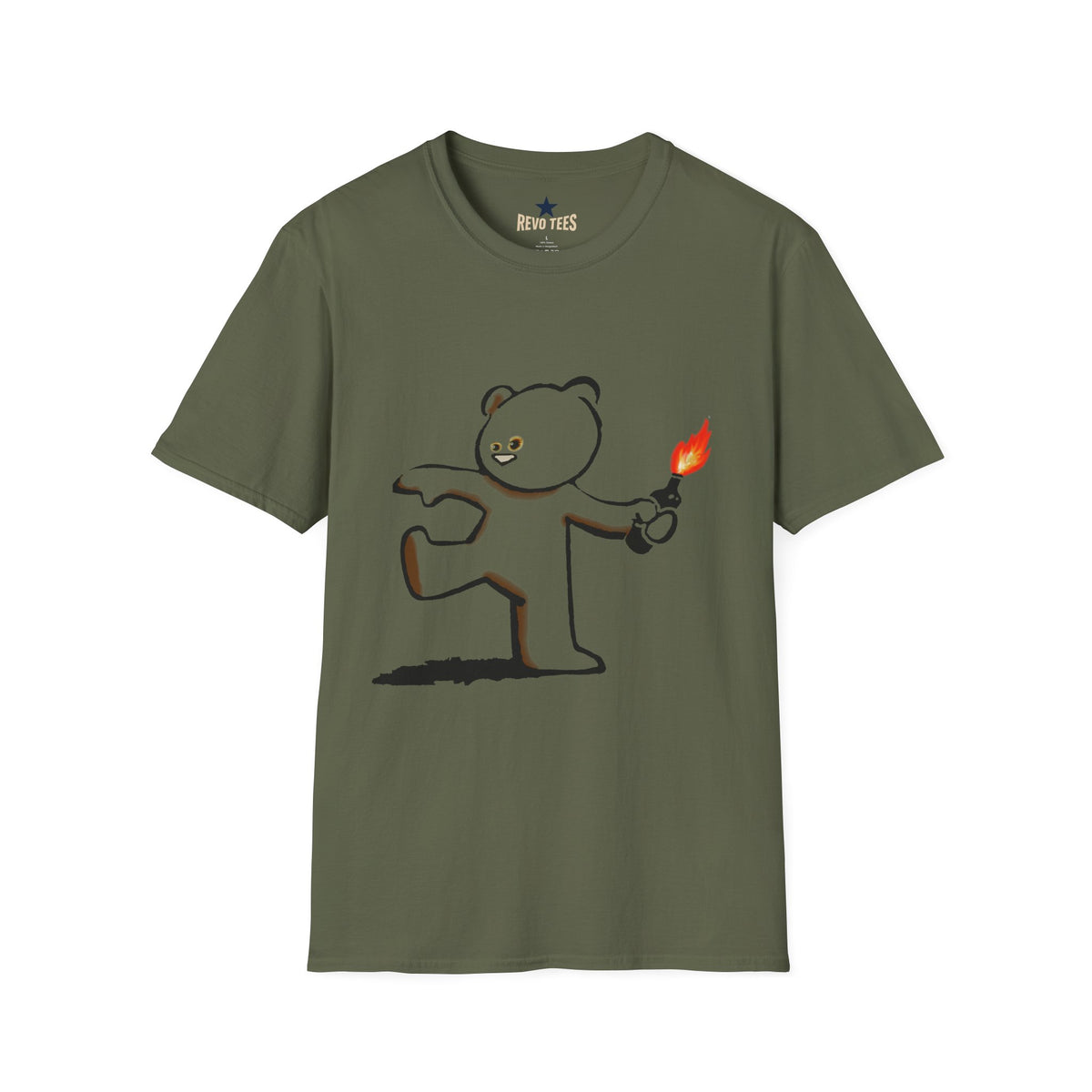 Revotees Banksy Teddy Graphic Cute Mischief Cartoon T-Shirt - alternate view 4