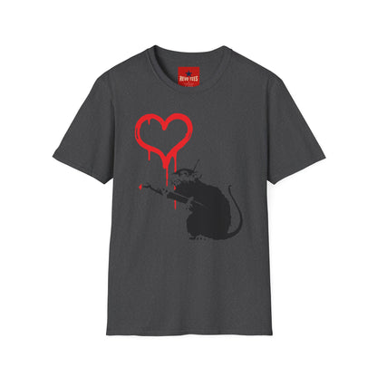 Banksy-Inspired Rat Stencil T-Shirt — Dripping Heart Street Art Tee