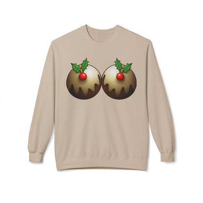 Yule Tidings We'll Twin - Christmas Puddings Crewneck Sweater