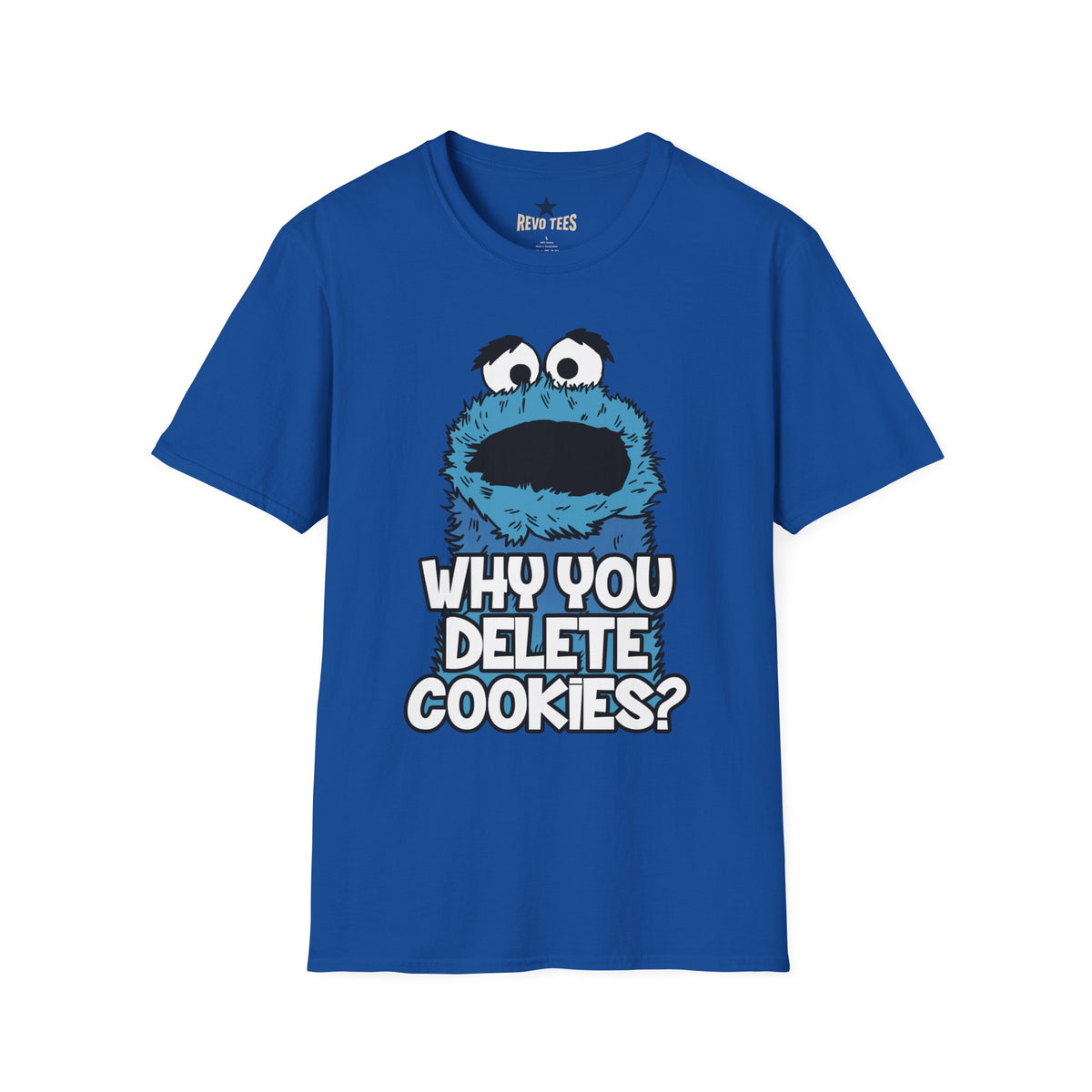 Revotees Cookie Monster Why You Delete Cookies Funny Retro Kids TV Graphic T-Shirt - alternate view 9