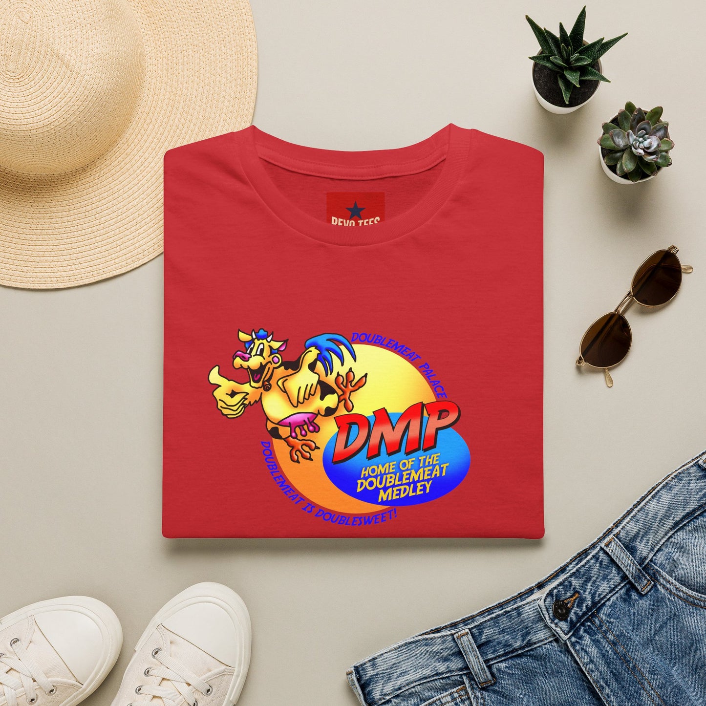 T-Shirt — DMP DoubleMeat Medley Retro Mascot Graphic Tee