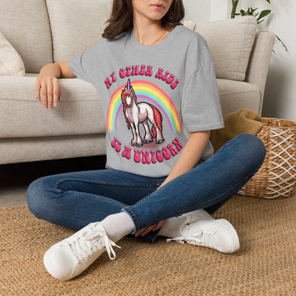 Unicorn Rainbow T‑Shirt — “My Other Ride Is A Unicorn” Retro Graphic Tee