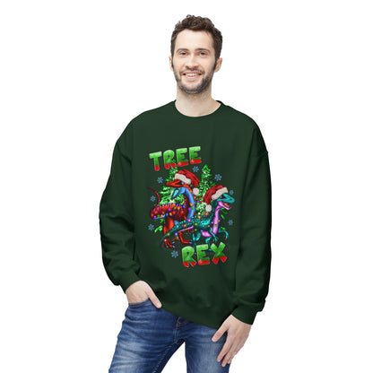 Tree Rex Christmas — Festive Dinosaur Holiday CrewneckSweatshirt