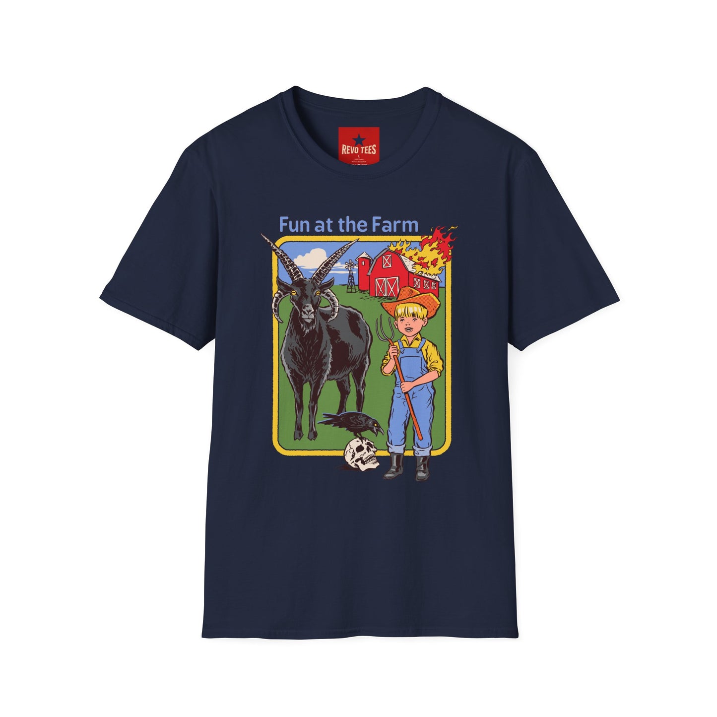 Fun at the Farm T-Shirt — Vintage Barn & Goat Graphic Tee