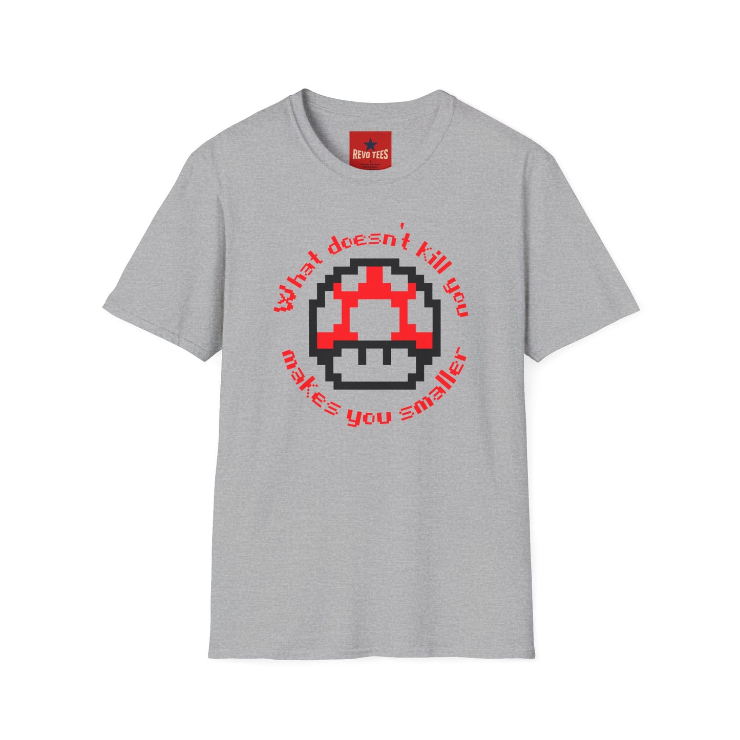 Retro Pixel Mushroom T-Shirt — "What doesn’t kill you makes you smaller"