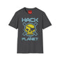 Hack the Planet T-Shirt — Retro Pixel Skull Hacker Graphic Tee
