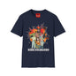 Cartoon Apocalypse T-Shirt — Retro Comic Crew with 'Built to Deliver' Design