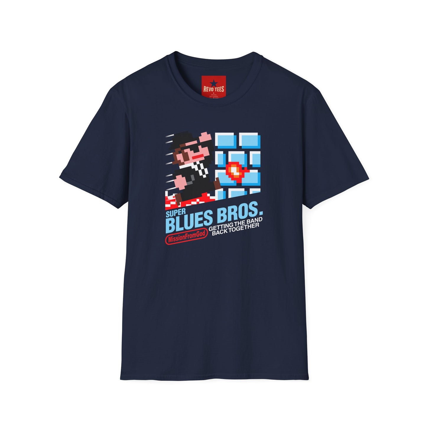 Retro Pixel Blues Bros. T-Shirt — 8‑Bit Gamer Graphic Tee