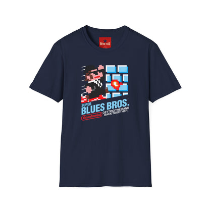Retro Pixel Blues Bros. T-Shirt — 8‑Bit Gamer Graphic Tee