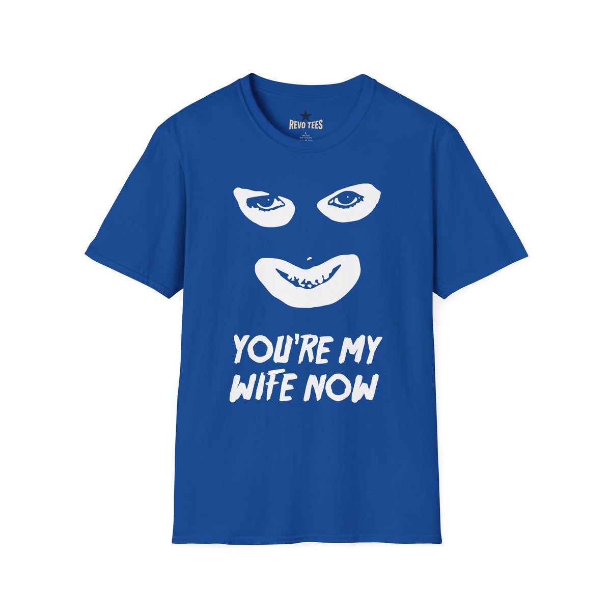 Revotees Youre My Wife Now Creepy Mask Face Graphic for Horror Fans T-Shirt - alternate view 7