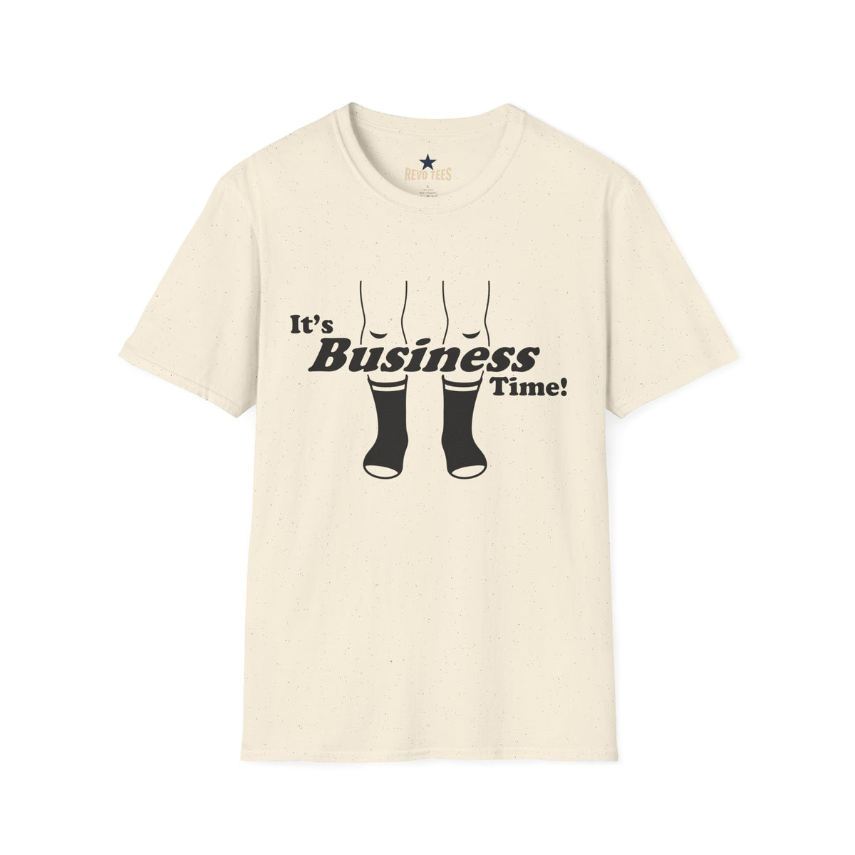 Revotees Its Business Time Funny Retro Socks Graphic for Work From Home Casual Wear T-Shirt - alternate view 3