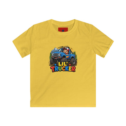 Kids Tee — "Lil' Trucker" Monster Truck Kids T-Shirt | Cute Off-Road Cartoon Top