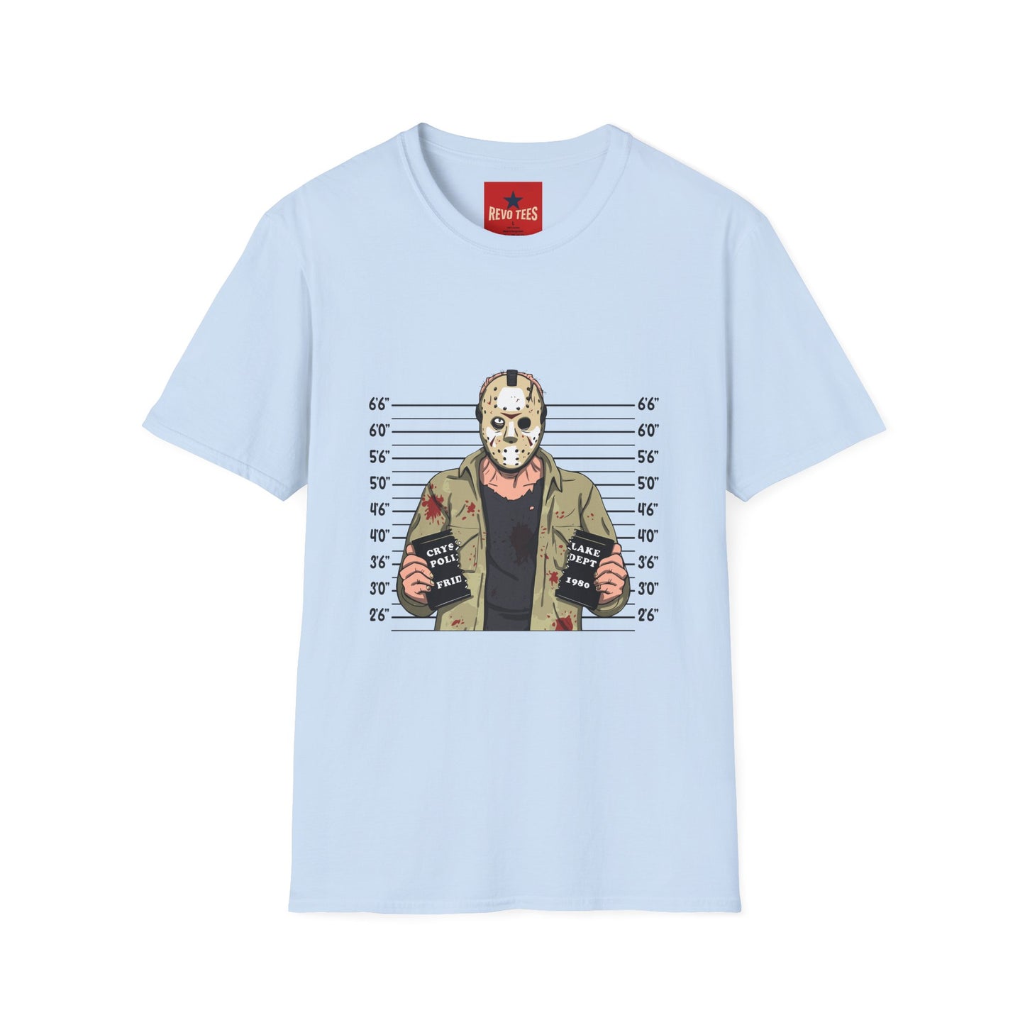 Hockey Mask Mugshot T-Shirt - Jason Voorhees Horror Movie Tee