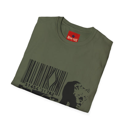 Barcode Cow Graphic T‑Shirt — Animal Rights / Eco Protest Tee