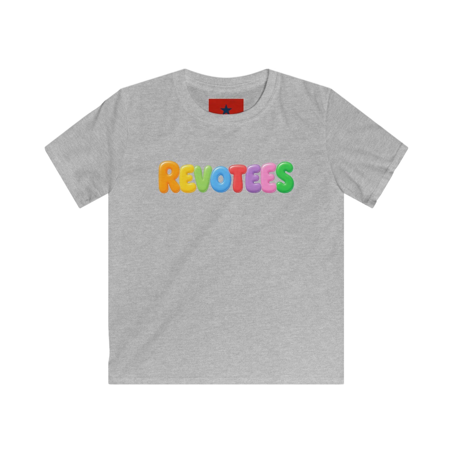 Kids Tee — Colorful 'REVOTEES' Bubble Letter Shirt for Children