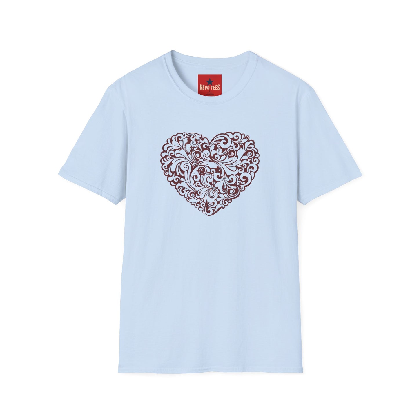Ornate Floral Heart T-Shirt — Vintage Filigree Valentine Tee