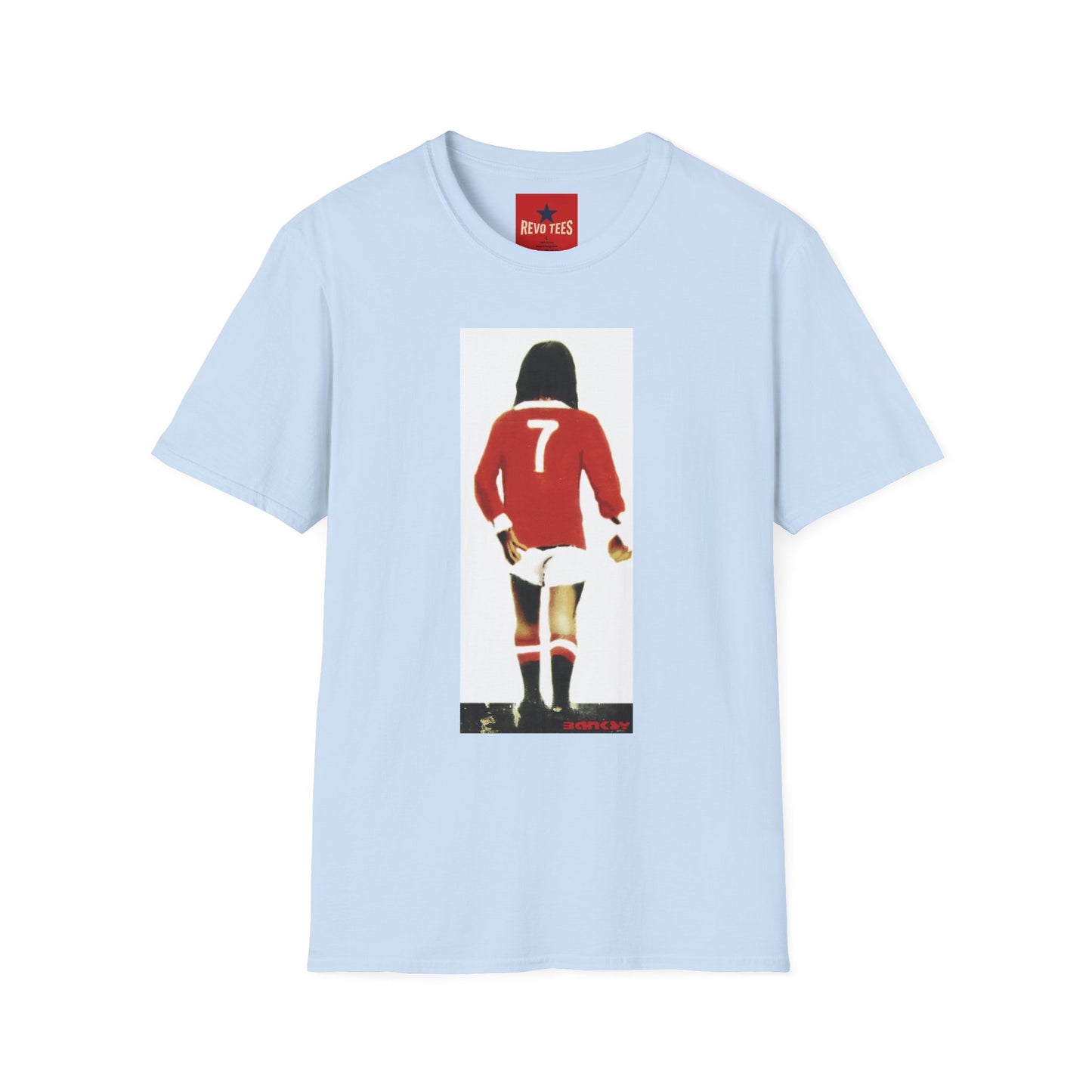 Banksy George Best Soccer Player No.7 Graphic T-Shirt — Retro Football Jersey Illustration