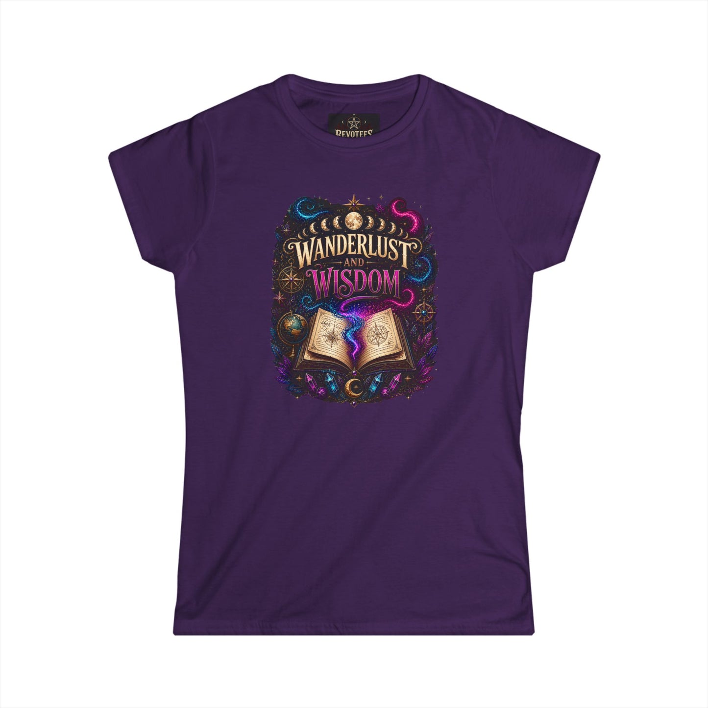 Wanderlust & Wisdom Graphic Tee — Magical Open Book Travel Shirt