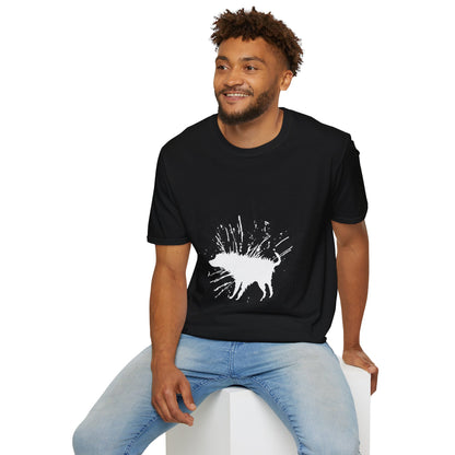 Wet Dog T-Shirt — White Ink Dog Silhouette Graphic Tee