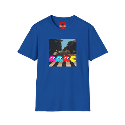 Pac‑City Arcade T‑Shirt — Retro Pixel Ghosts Crossing Graphic Tee