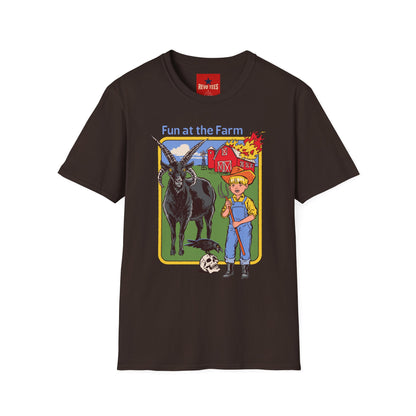 Fun at the Farm T-Shirt — Vintage Barn & Goat Graphic Tee