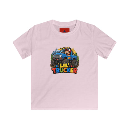 Kids Tee — "Lil' Trucker" Monster Truck Kids T-Shirt | Cute Off-Road Cartoon Top
