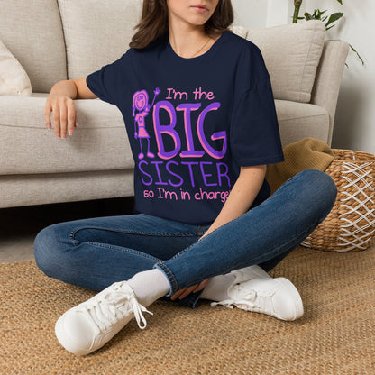 Big Sister T-Shirt — "I'm the Big Sister" Cute Pink & Purple Kids/Family Tee
