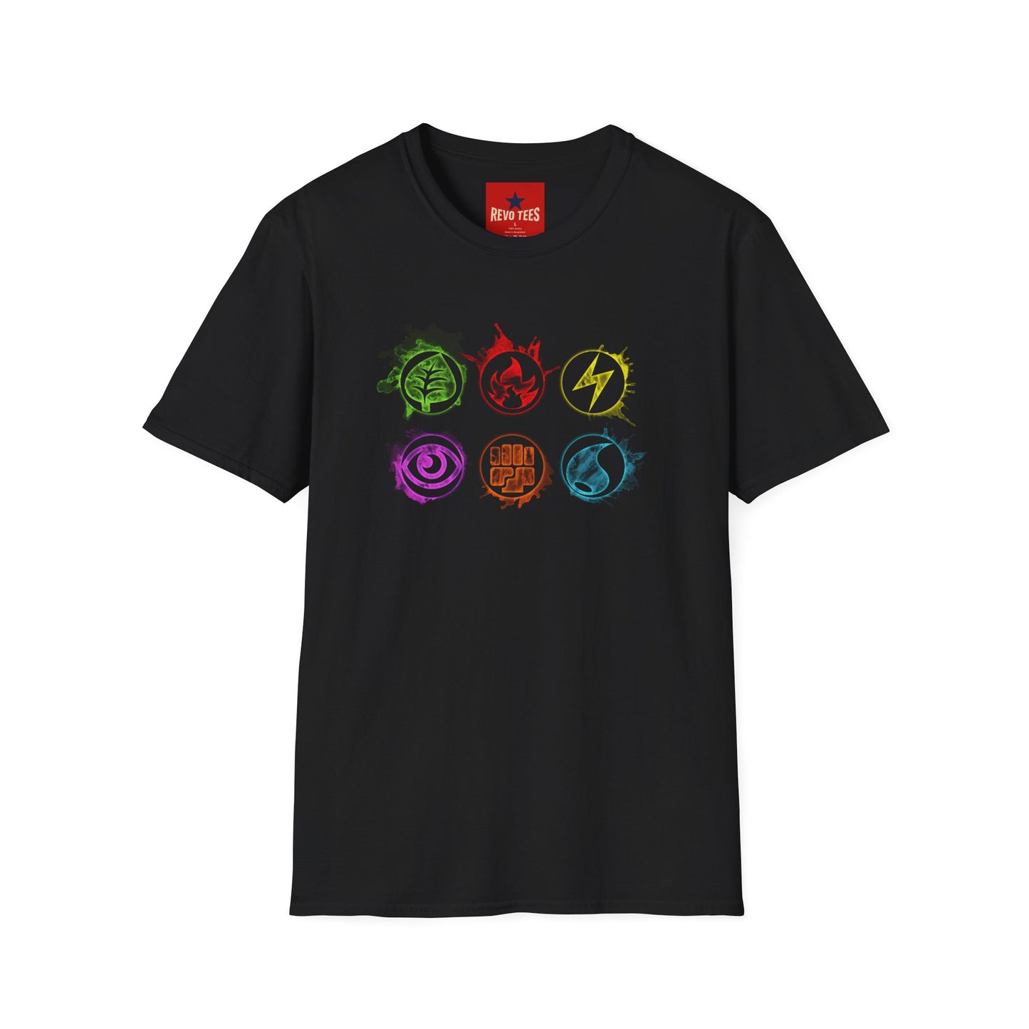 Elemental Symbols T-Shirt — Energy Card Symbols Icons Tee