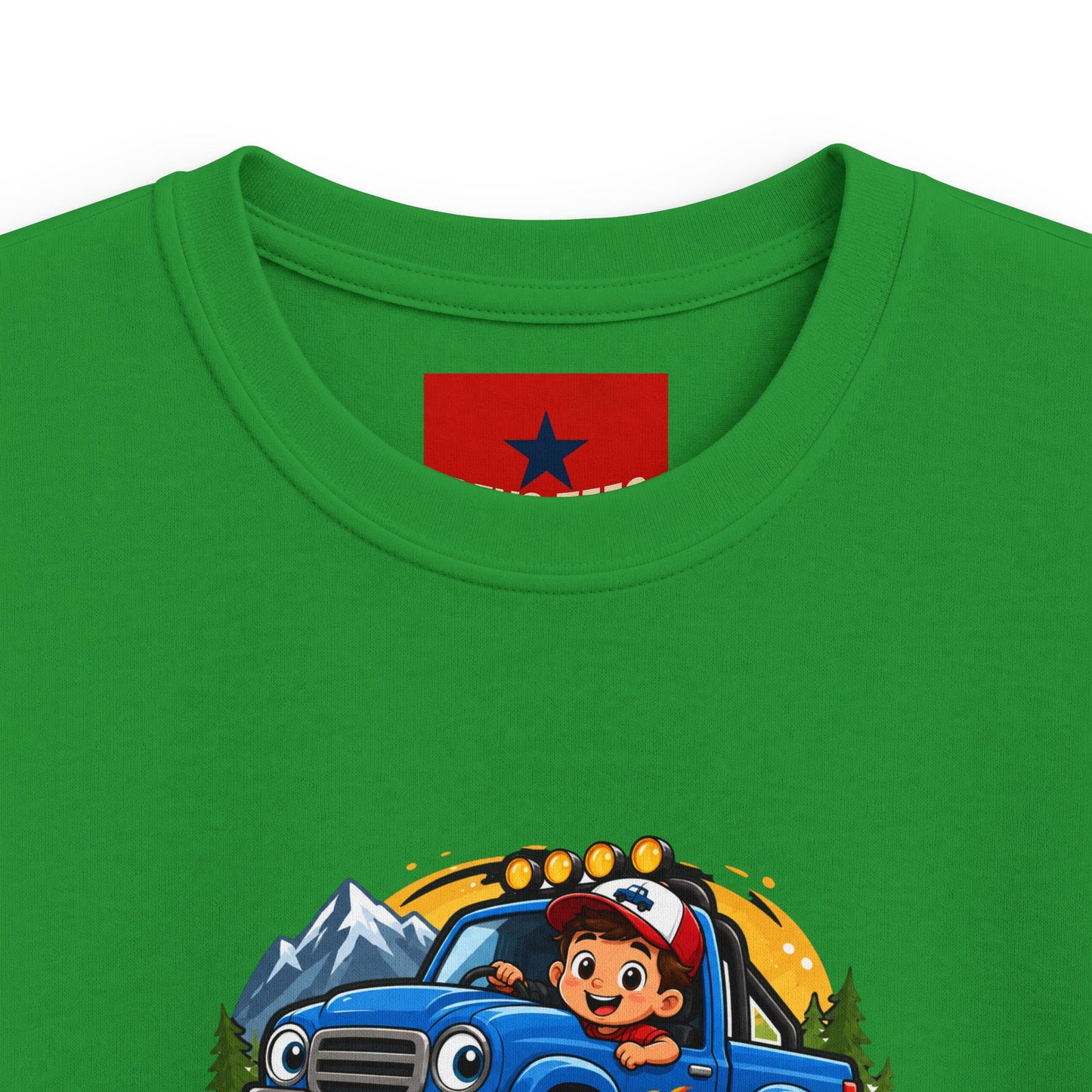 Kids Tee — "Lil' Trucker" Monster Truck Kids T-Shirt | Cute Off-Road Cartoon Top